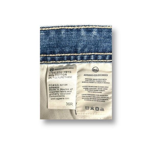 AG Adriano Goldschmied Medium Wash Blue 36R x 28.5 Everett Slim A Straight Jeans - Picture 8 of 12
